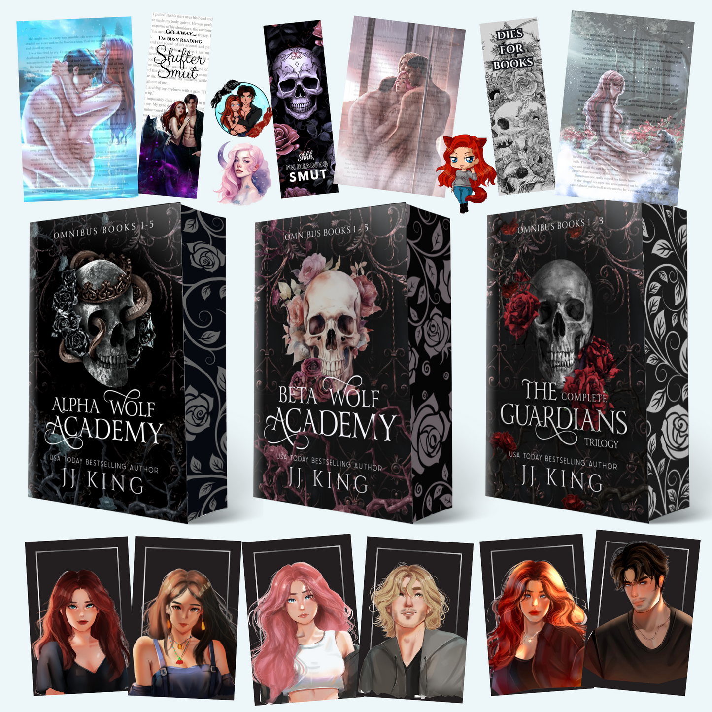 WOLF WORLD PAPERBACK COLLECTION plus swag/art - Stunning omnibus paperbacks of 3 complete series SIGNED