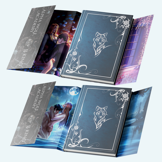 AWA HARDCOVER SET - Gorgeous hardcover duology with reversible dustjackets of complete Alpha Wolf Academy series SIGNED